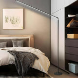 Sleek Minimalist Black Linear Metal LED Floor Lamp Image - 13