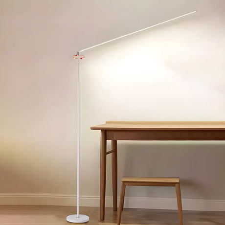 Sleek Minimalist Black Linear Metal LED Floor Lamp Image - 2