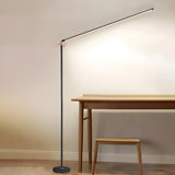 Sleek Minimalist Black Linear Metal LED Floor Lamp Image - 5