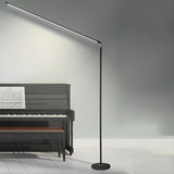 Sleek Minimalist Black Linear Metal LED Floor Lamp Image - 6