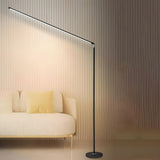 Sleek Minimalist Black Linear Metal LED Floor Lamp Image - 7