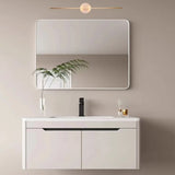 Sleek Minimalist Gold Linear Vanity Wall Light Image - 3