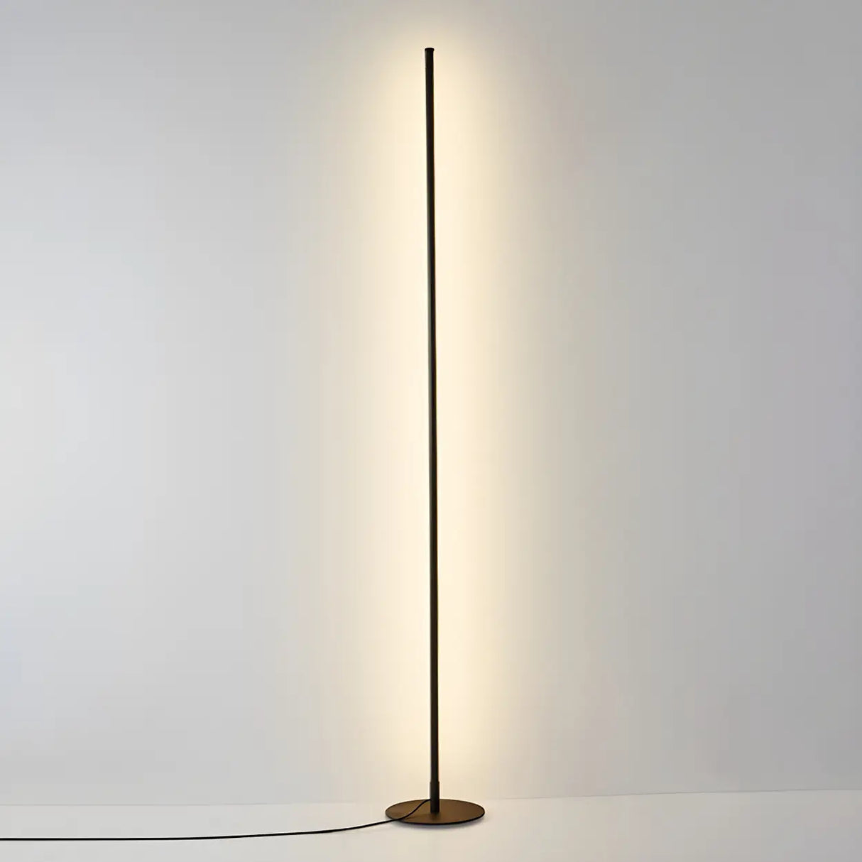 Sleek Minimalist LED Black Linear Metal Floor Lamp Image - 10