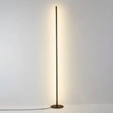 Sleek Minimalist LED Black Linear Metal Floor Lamp Image - 10