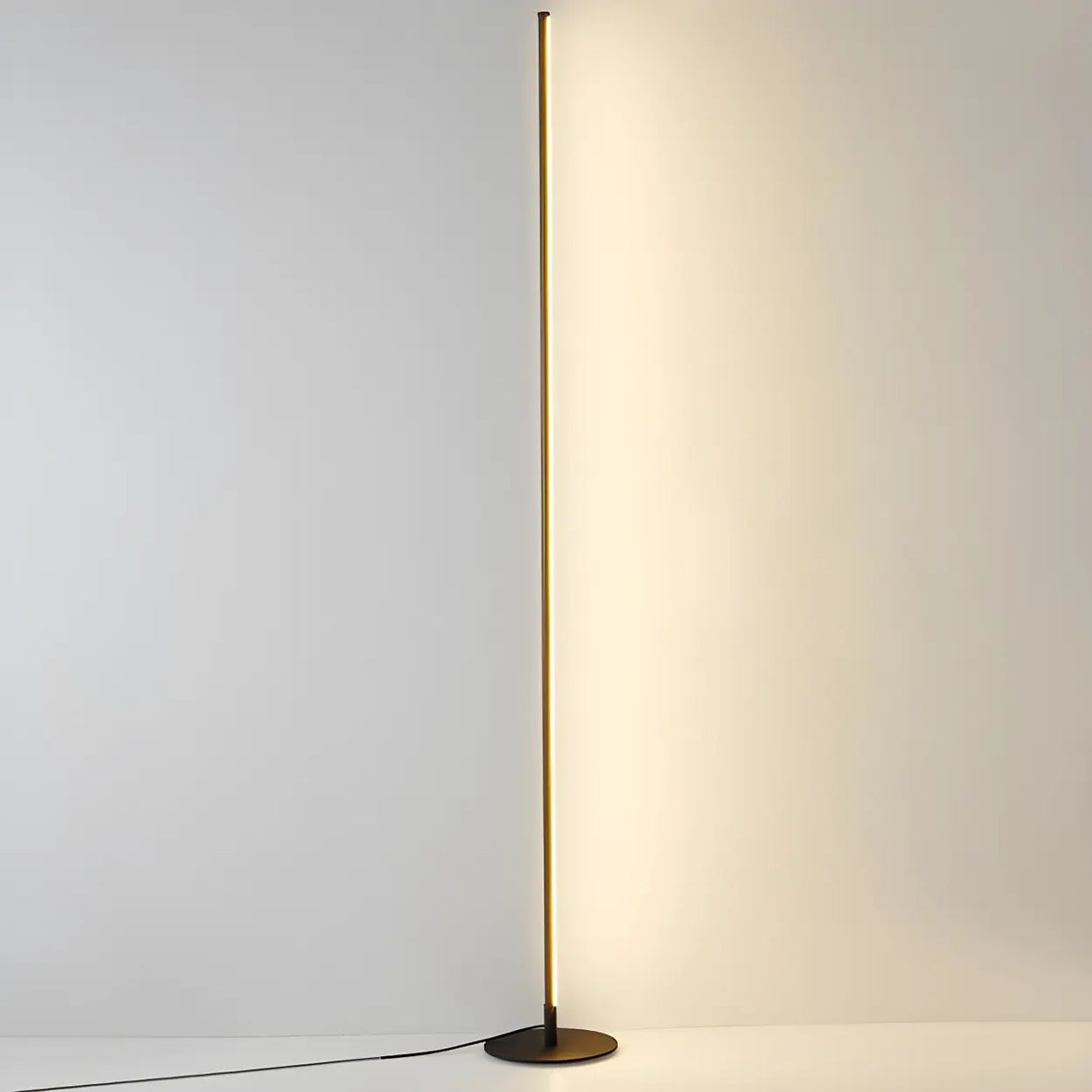 Sleek Minimalist LED Black Linear Metal Floor Lamp Image - 11