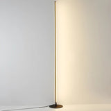 Sleek Minimalist LED Black Linear Metal Floor Lamp Image - 11