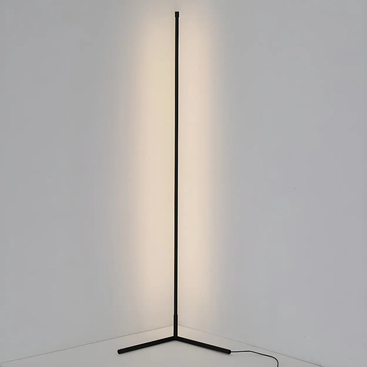 Sleek Minimalist LED Black Linear Metal Floor Lamp Image - 12