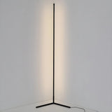 Sleek Minimalist LED Black Linear Metal Floor Lamp Image - 12