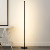 Sleek Minimalist LED Black Linear Metal Floor Lamp Image - 17