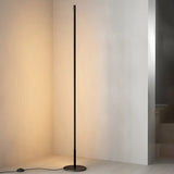 Sleek Minimalist LED Black Linear Metal Floor Lamp Image - 18