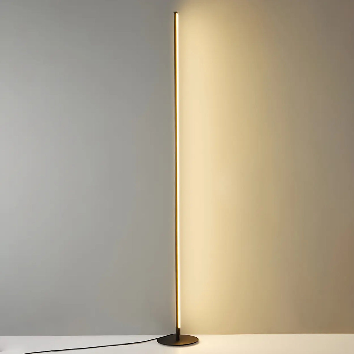 Sleek Minimalist LED Black Linear Metal Floor Lamp Image - 3