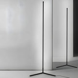 Sleek Minimalist LED Black Linear Metal Floor Lamp Image - 4