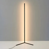 Sleek Minimalist LED Black Linear Metal Floor Lamp Image - 5