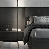 Sleek Minimalist LED Black Linear Metal Floor Lamp Image - 6