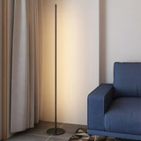 Sleek Minimalist LED Black Linear Metal Floor Lamp Image - 7