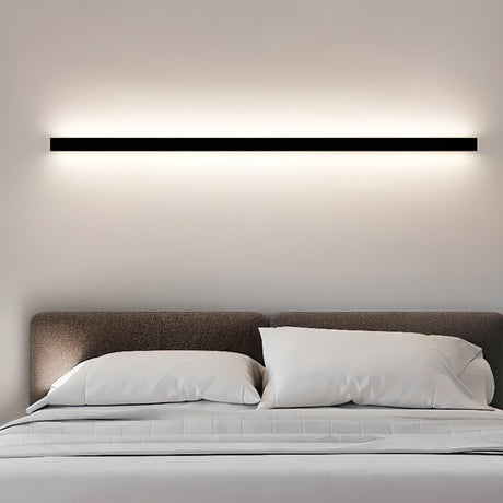 Sleek Modern Black Linear Bedroom Sconce Light Fixture Image - 1