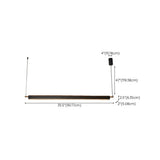 Sleek Modern Black Linear LED Island Pendant Light #size