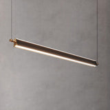 Sleek Modern Black Linear LED Island Pendant Light Image - 7