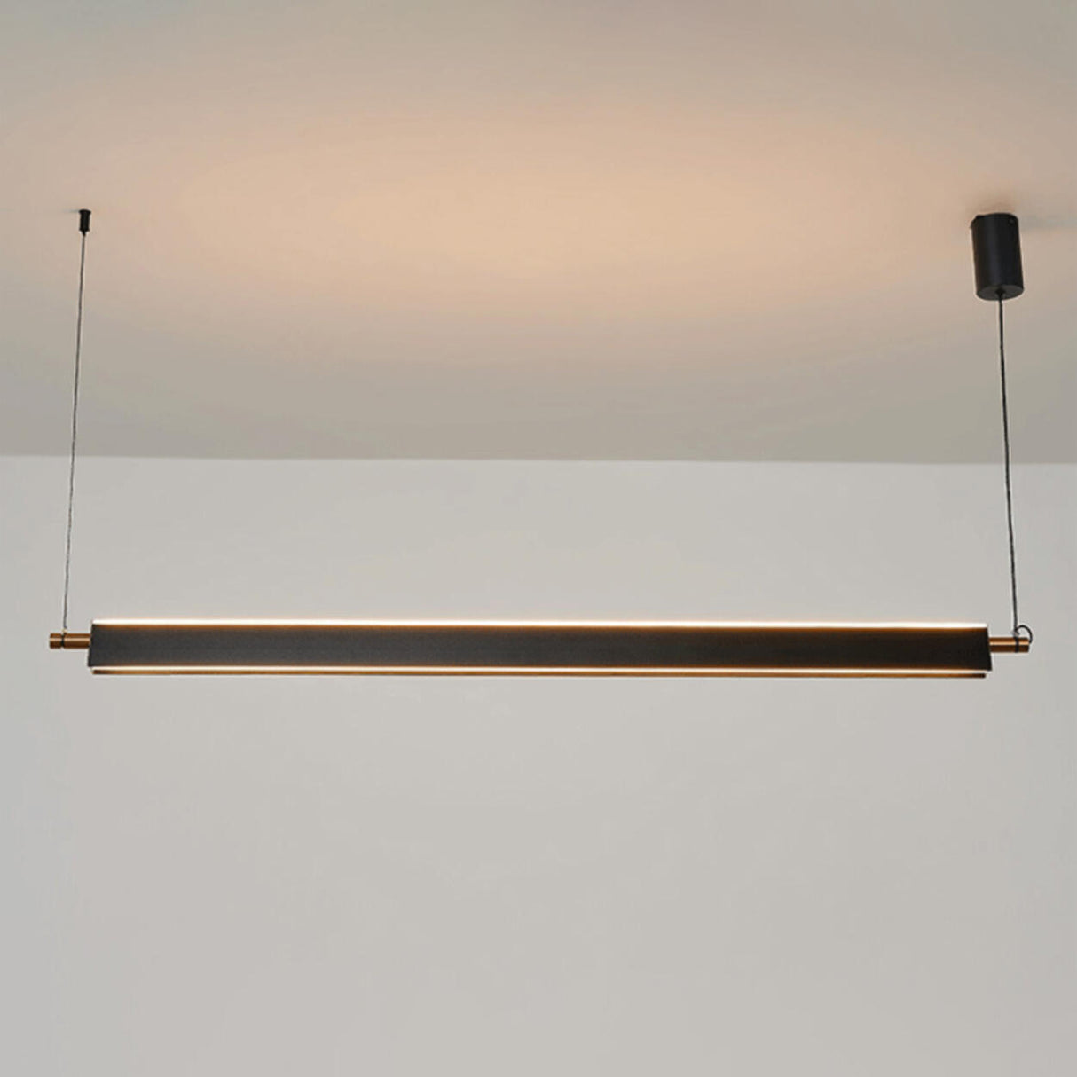 Sleek Modern Black Linear LED Island Pendant Light Image - 8