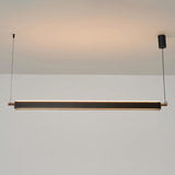 Sleek Modern Black Linear LED Island Pendant Light Image - 8