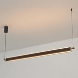 Sleek Modern Black Linear LED Island Pendant Light Image - 9