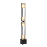 Sleek Modern Black Stacked Square Glass Floor Lamp Image - 5