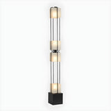 Sleek Modern Black Stacked Square Glass Floor Lamp Image - 8