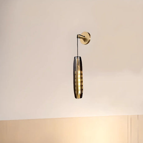 Sleek Modern Gold Cylinder Crystal LED Wall Lamp Image - 1