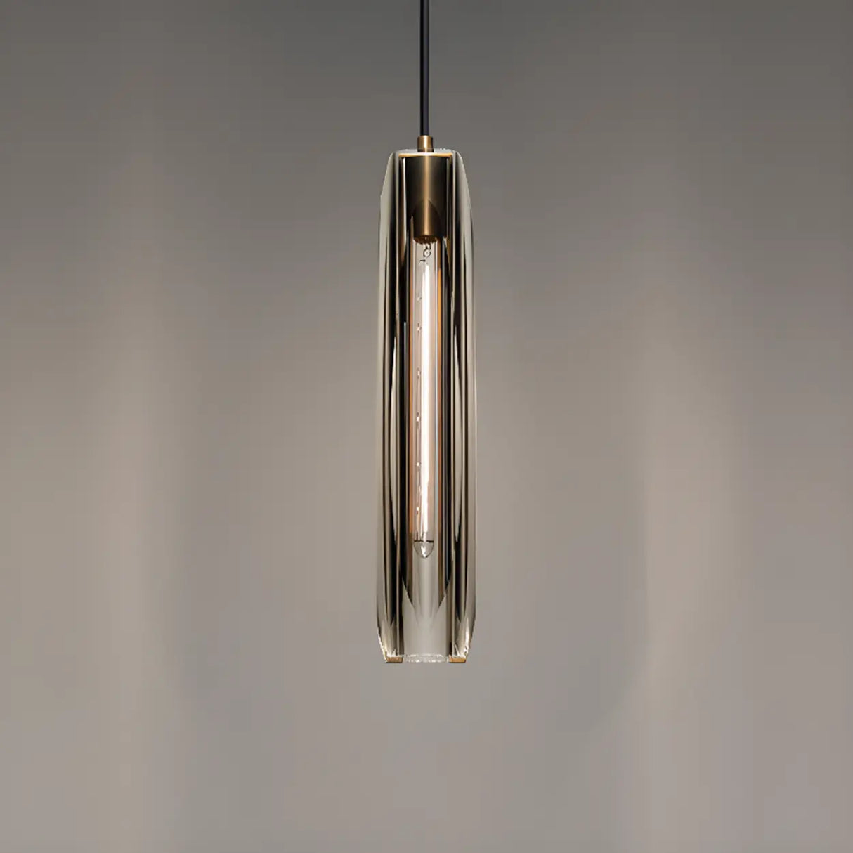 Sleek Modern Gold Cylinder Crystal LED Wall Lamp Image - 6