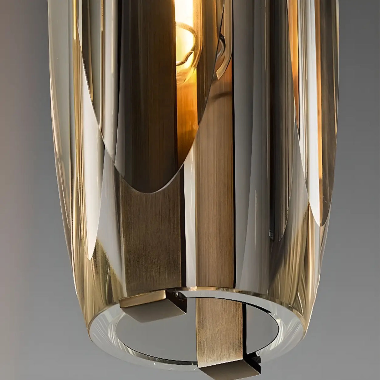 Sleek Modern Gold Cylinder Crystal LED Wall Lamp Image - 7