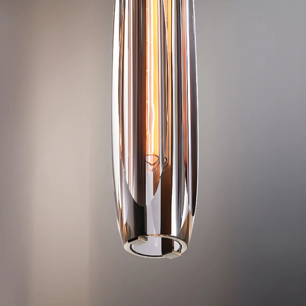 Sleek Modern Gold Cylinder Crystal LED Wall Lamp Image - 8