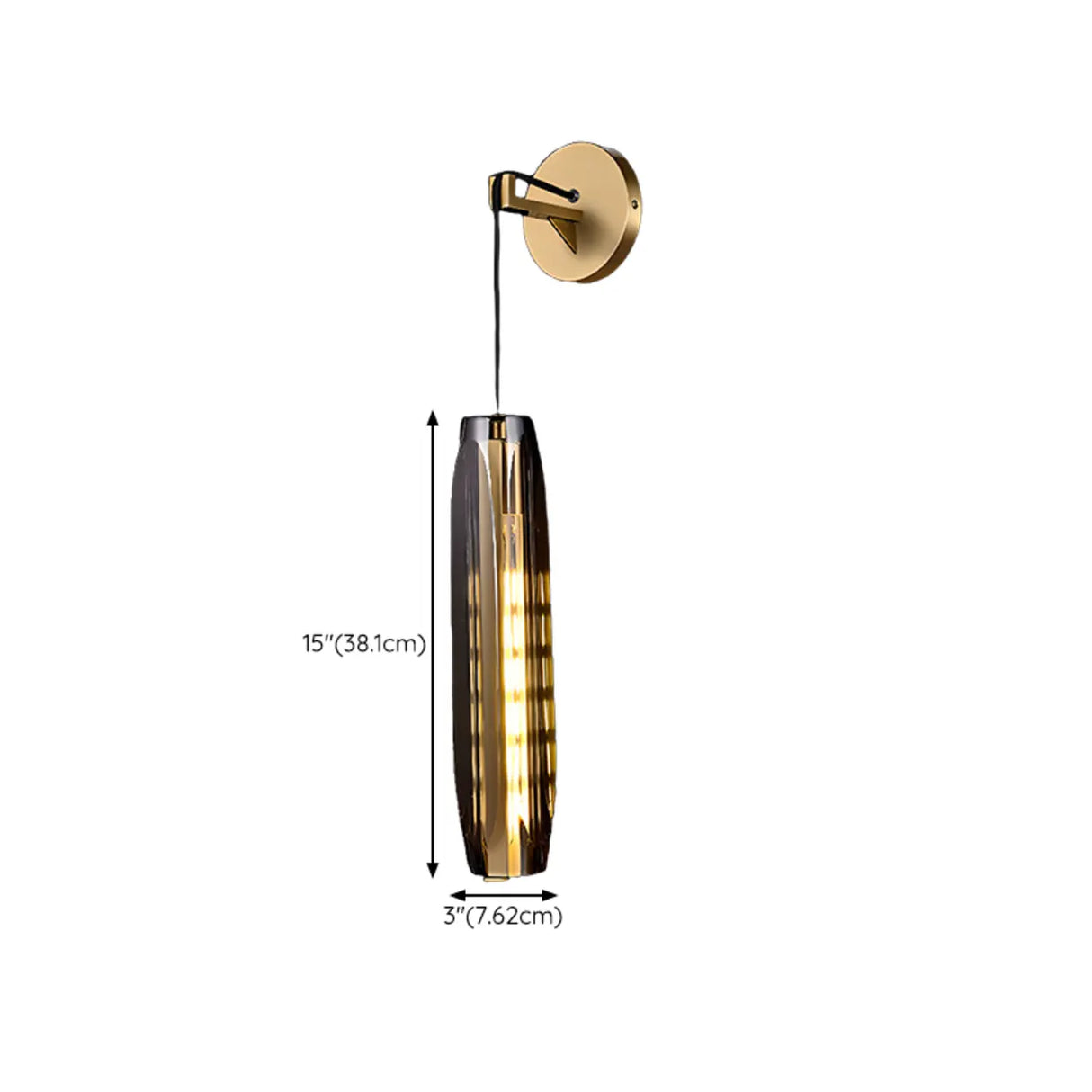 Sleek Modern Gold Cylinder Crystal LED Wall Lamp 