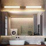 Sleek Modern Gold Linear LED Vanity Wall Light Image - 5