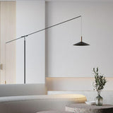 Sleek Modern Long Arm and Black Cone Floor Lamp Image - 3