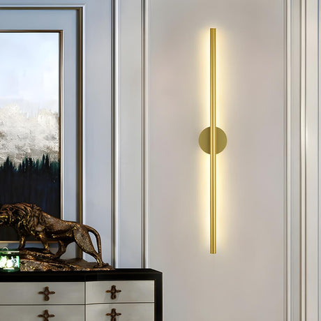 Sleek Modern Long Gold LED Wall Sconce Lights Image - 1