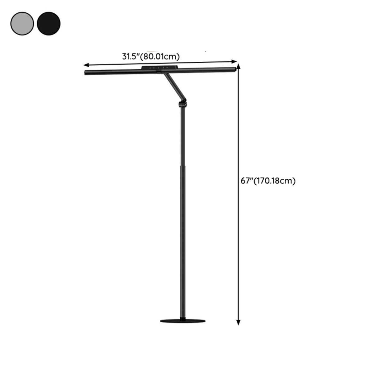 Sleek Modern Sliver Linear Adjustable LED Floor Lamp 