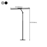 Sleek Modern Sliver Linear Adjustable LED Floor Lamp #size