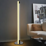 Sleek Modern Sliver Vertical LED Metal Floor Lamp Image - 1