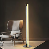 Sleek Modern Sliver Vertical LED Metal Floor Lamp Image - 10