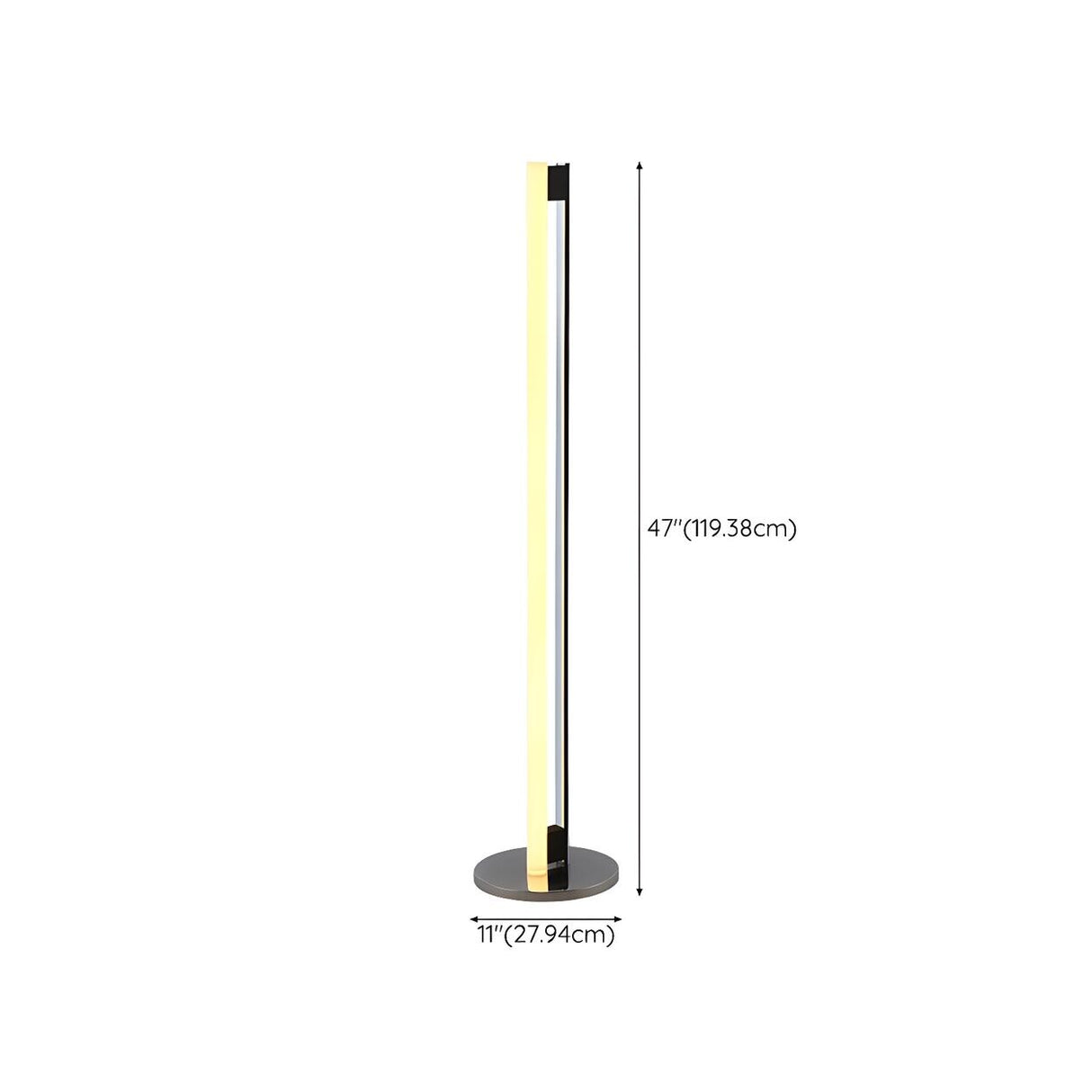 Sleek Modern Sliver Vertical LED Metal Floor Lamp 