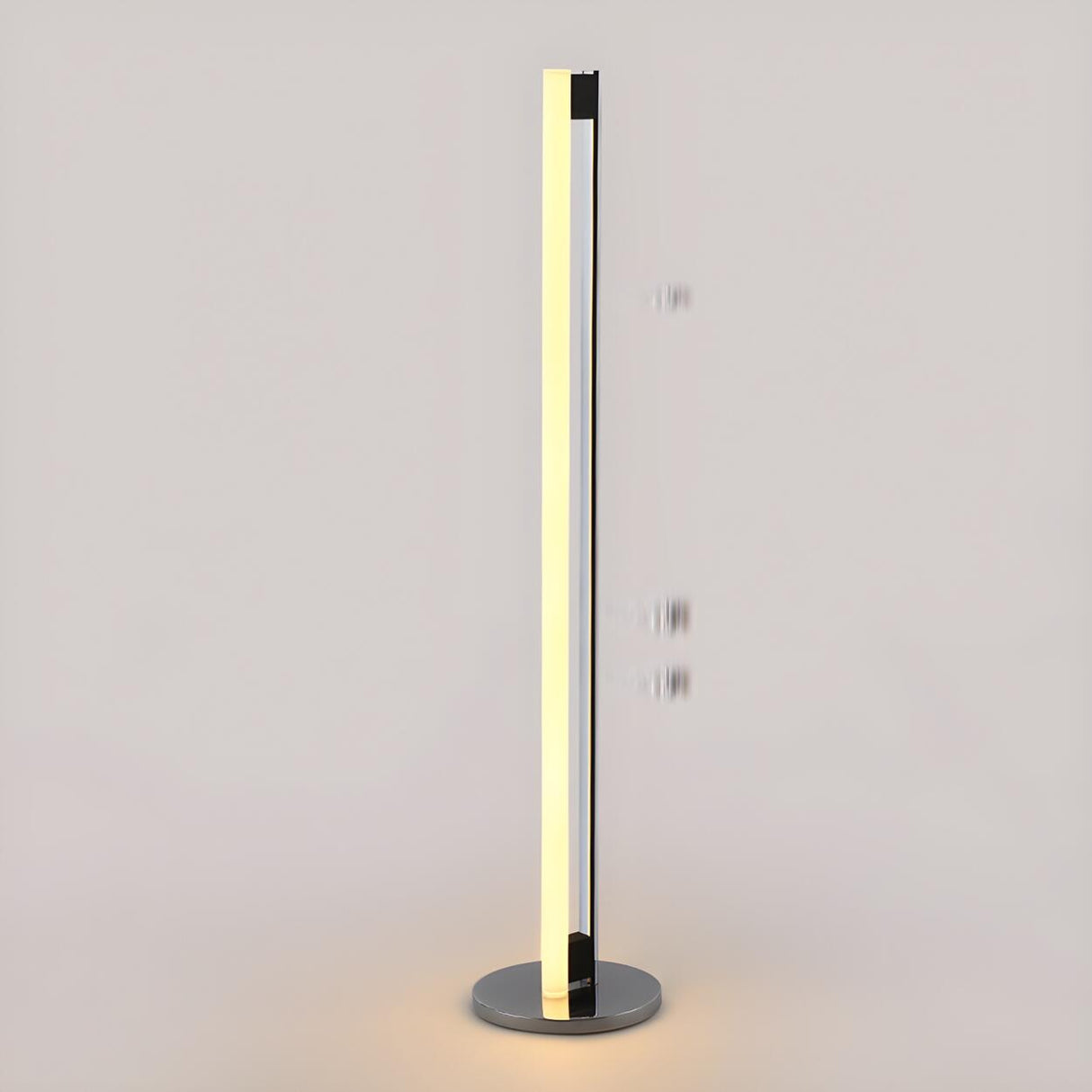 Sleek Modern Sliver Vertical LED Metal Floor Lamp Image - 2