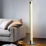 Sleek Modern Sliver Vertical LED Metal Floor Lamp Image - 3