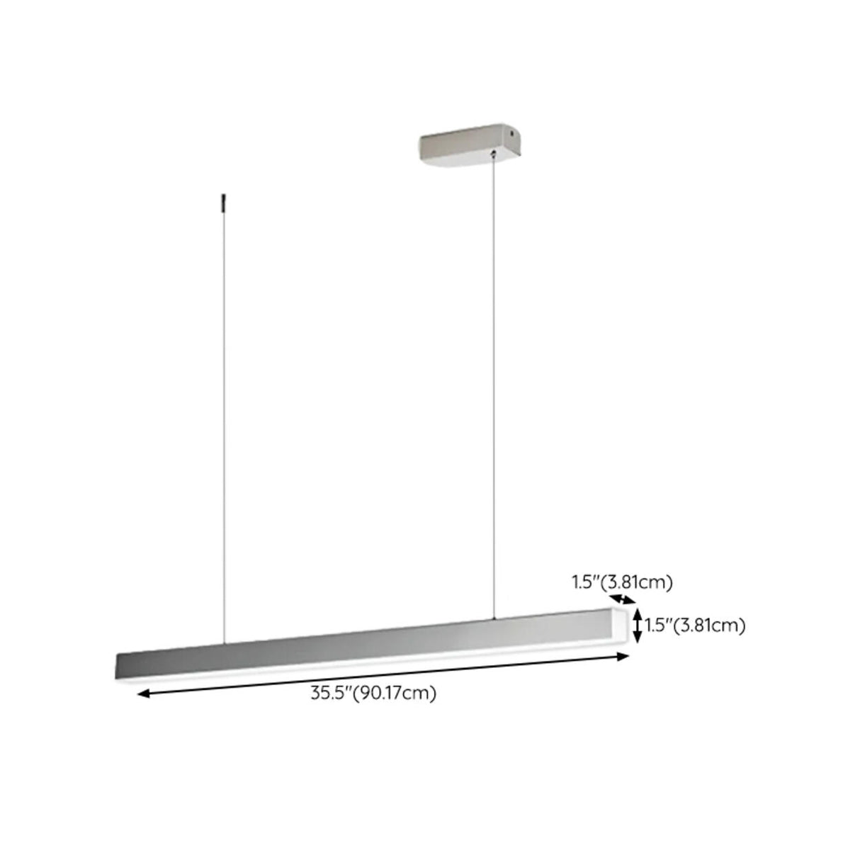 Sleek Rectangular LED Kitchen Island Ceiling Light Image - 18