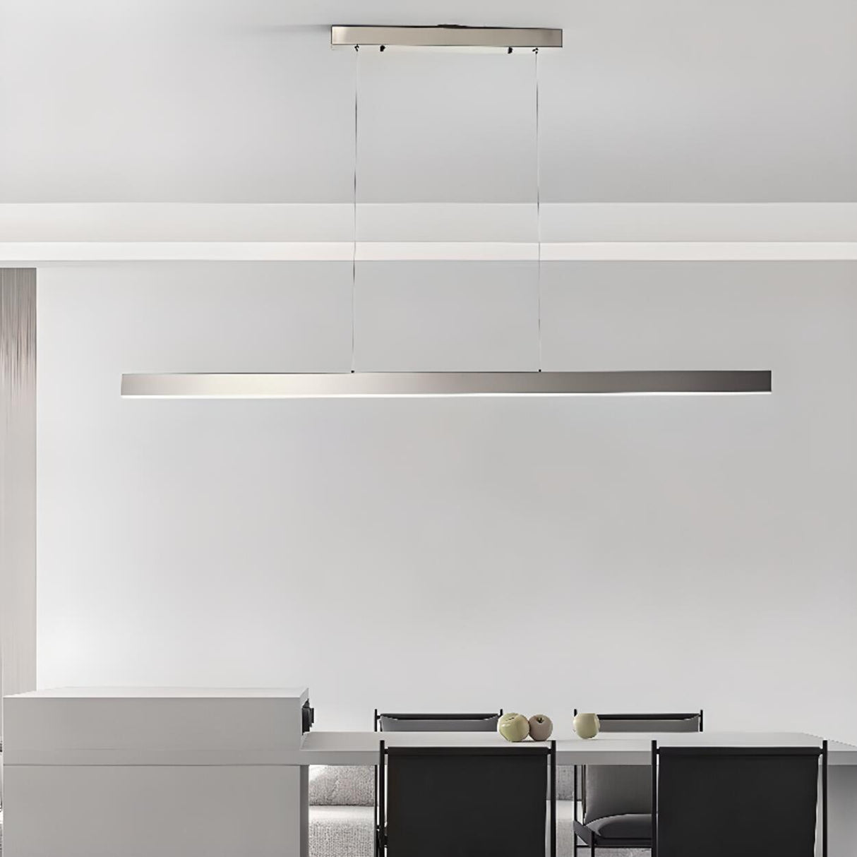 Sleek Rectangular LED Kitchen Island Ceiling Light Image - 1