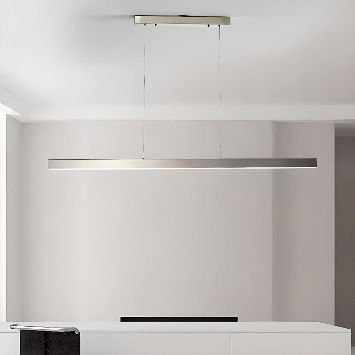 Sleek Rectangular LED Kitchen Island Ceiling Light Image - 6