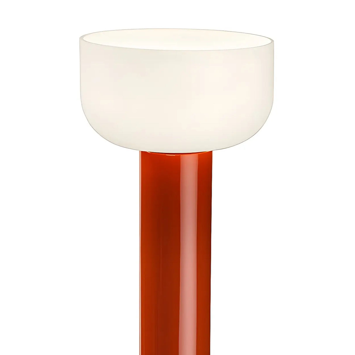 Sleek Red Linear Minimalist Bowl LED Floor Lamp Image - 7