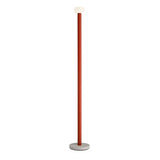 Sleek Red Linear Minimalist Bowl LED Floor Lamp Image - 8