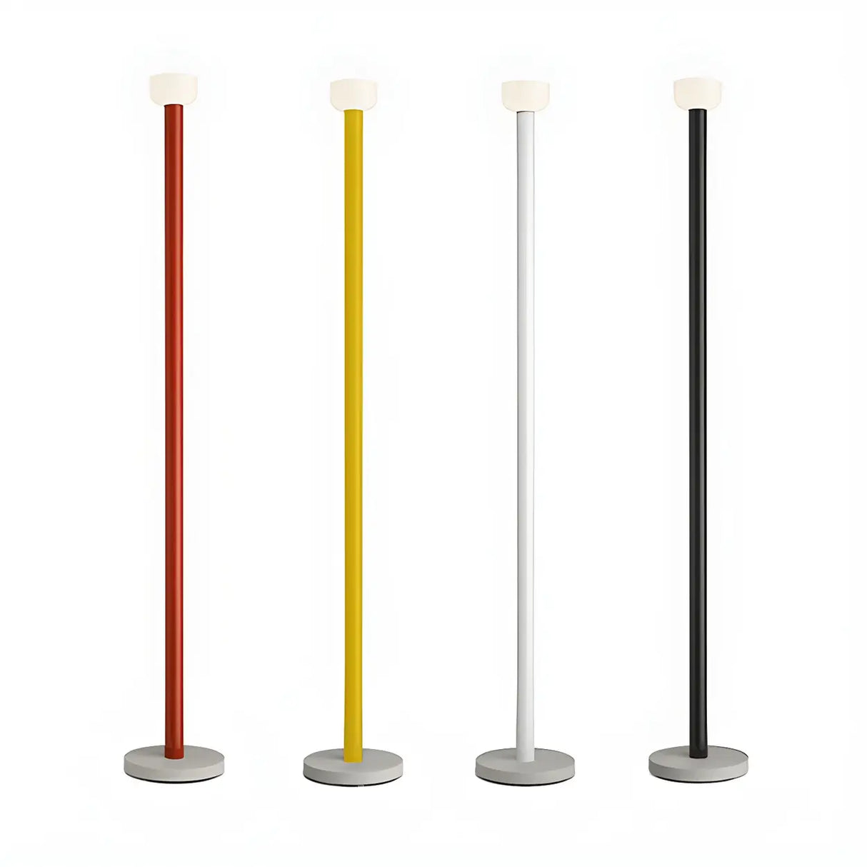 Sleek Red Linear Minimalist Bowl LED Floor Lamp Image - 9