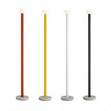 Sleek Red Linear Minimalist Bowl LED Floor Lamp Image - 9