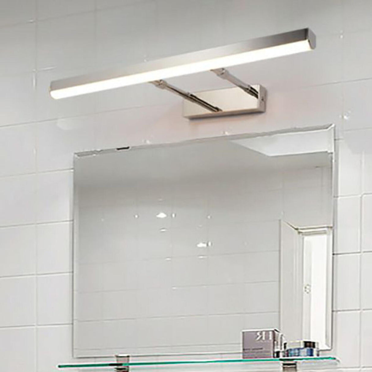 Sleek Retractable Arm Metal Linear LED Vanity Light Image - 3